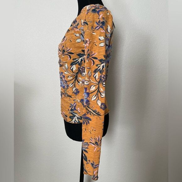 NWT Free People Dreamed of You Floral Ruched Long Sleeve Top - Picture 6 of 11